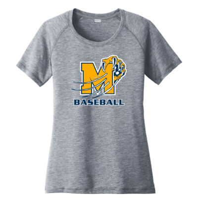 Women's PosiCharge® Tri Blend Wicking Scoop Neck Raglan Tee Thumbnail